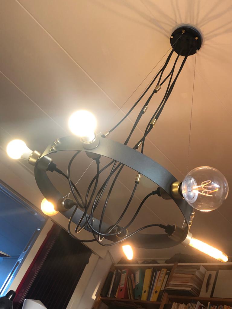 Buster and punch lamp butcher’s hook 6.0 van 1374 voor 135, Kroonluchter, 55 cm, Inclusief lichtbron, Zwart