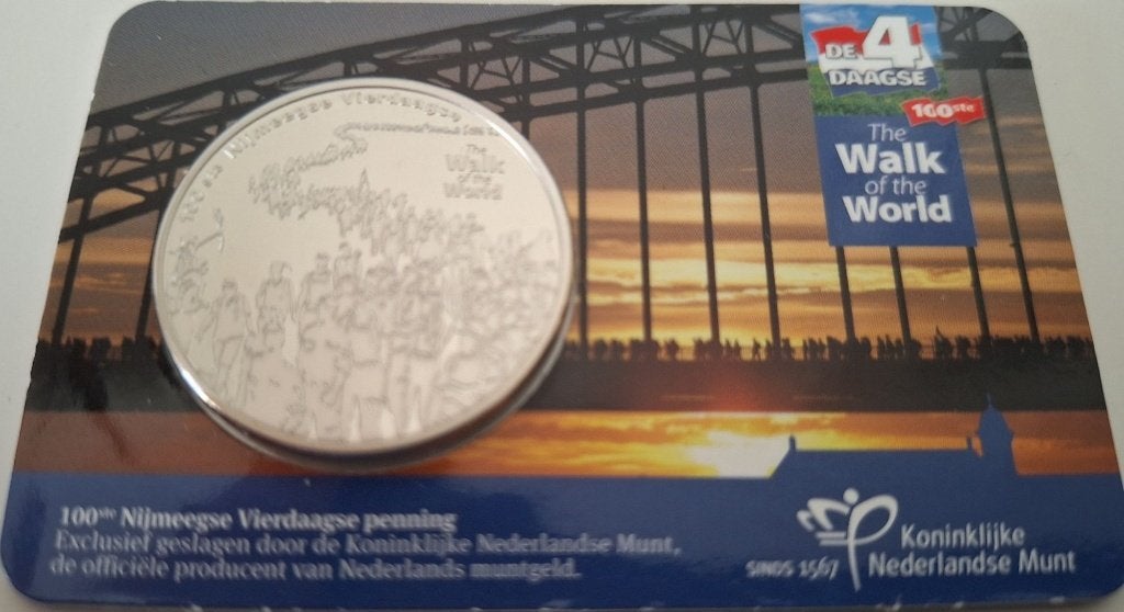 Coincard 2016 - 100ste Nijmeegse Vierdaagse Penning - BU, Verzenden, Overige landen, 2 euro, Setje