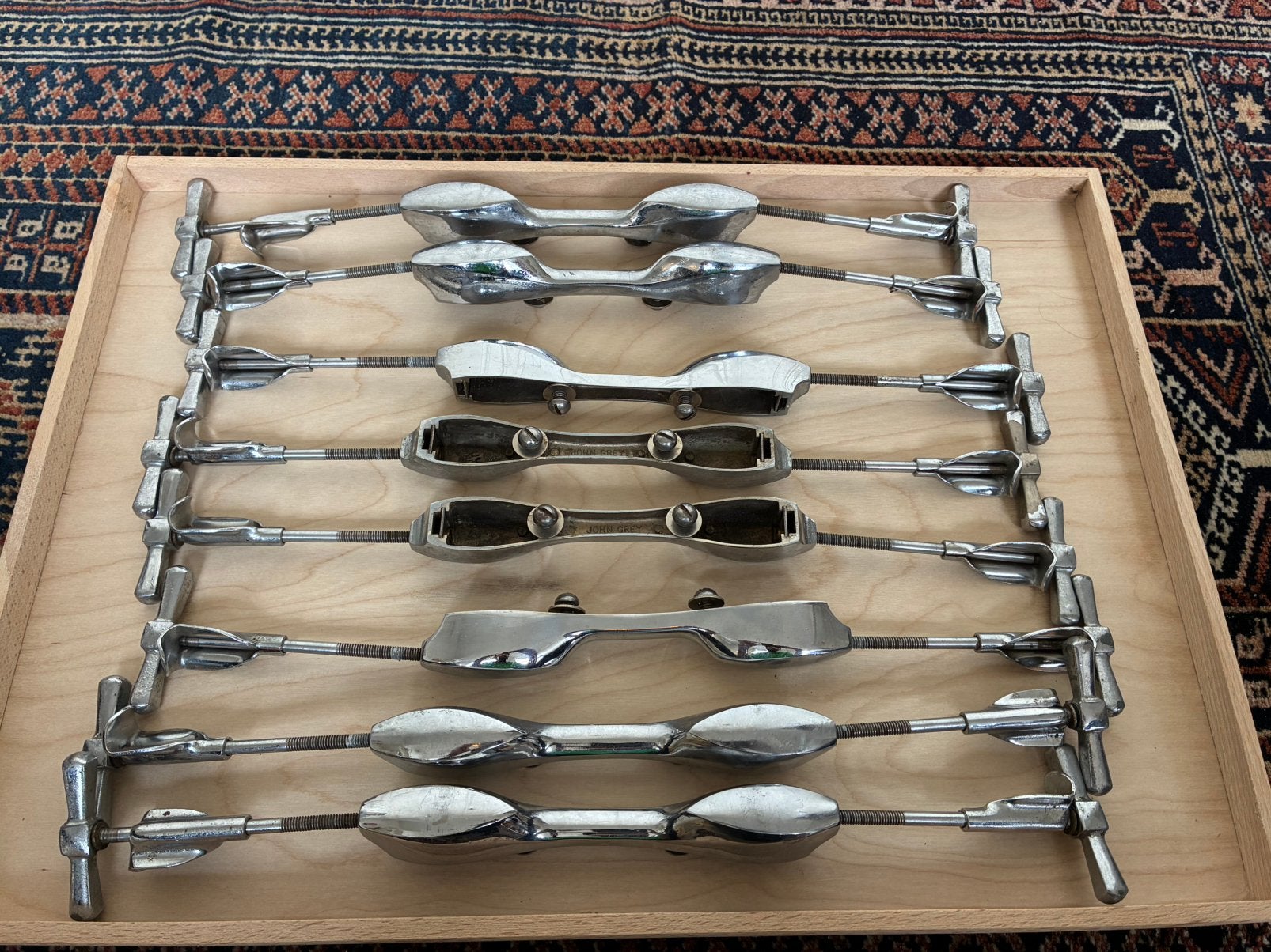 1950’s John Grey & Sons Bass Drum Lugs + Spanbouten + Claws, Gebruikt, Engeland, John Grey & Sons, Drums of Percussie