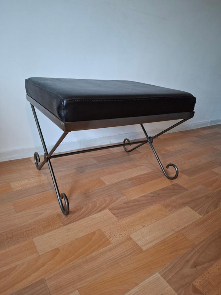 Zwart lederen bijzet tafel stoel, Ophalen, Zwart, Twee