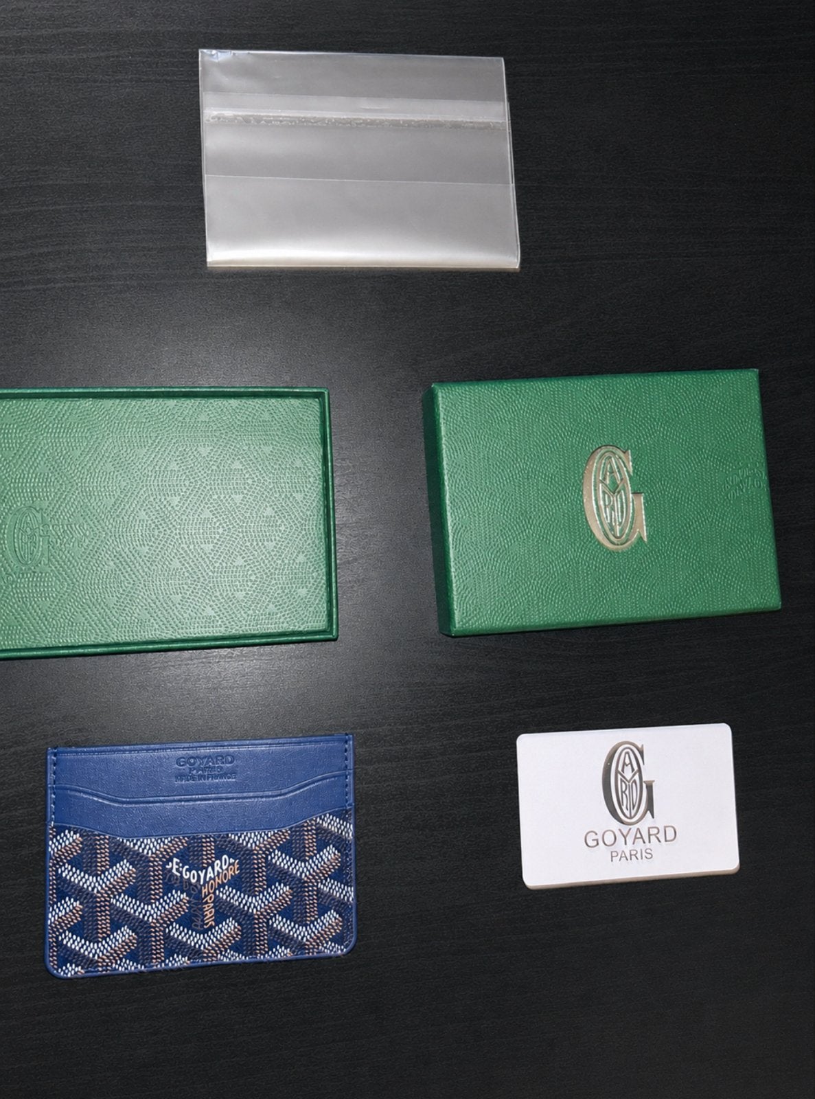 Gloednieuwe donkerblauwe Goyard portemonnee met verpakking, Sieraden, Tassen en Uiterlijk, Portemonnees, Ophalen of Verzenden
