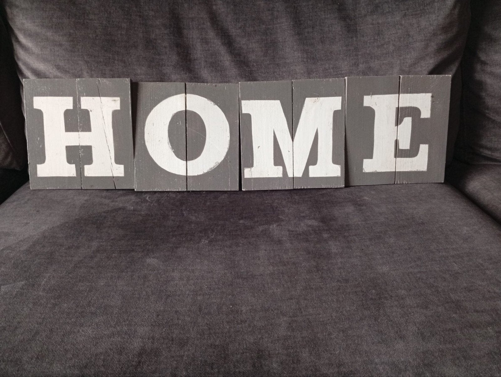 Decoratieve HOME letters van hout, Ophalen of Verzenden, Gebruikt, Grijs, Hout