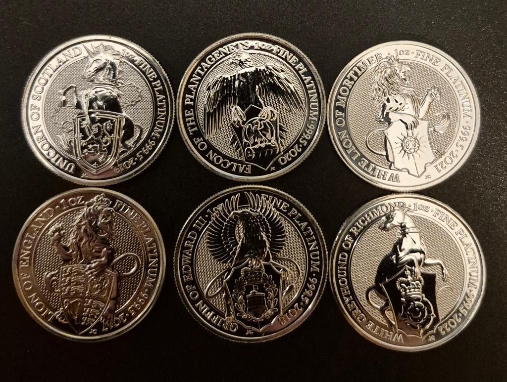1 oz platina en gouden munten, Ophalen of Verzenden, Overige landen