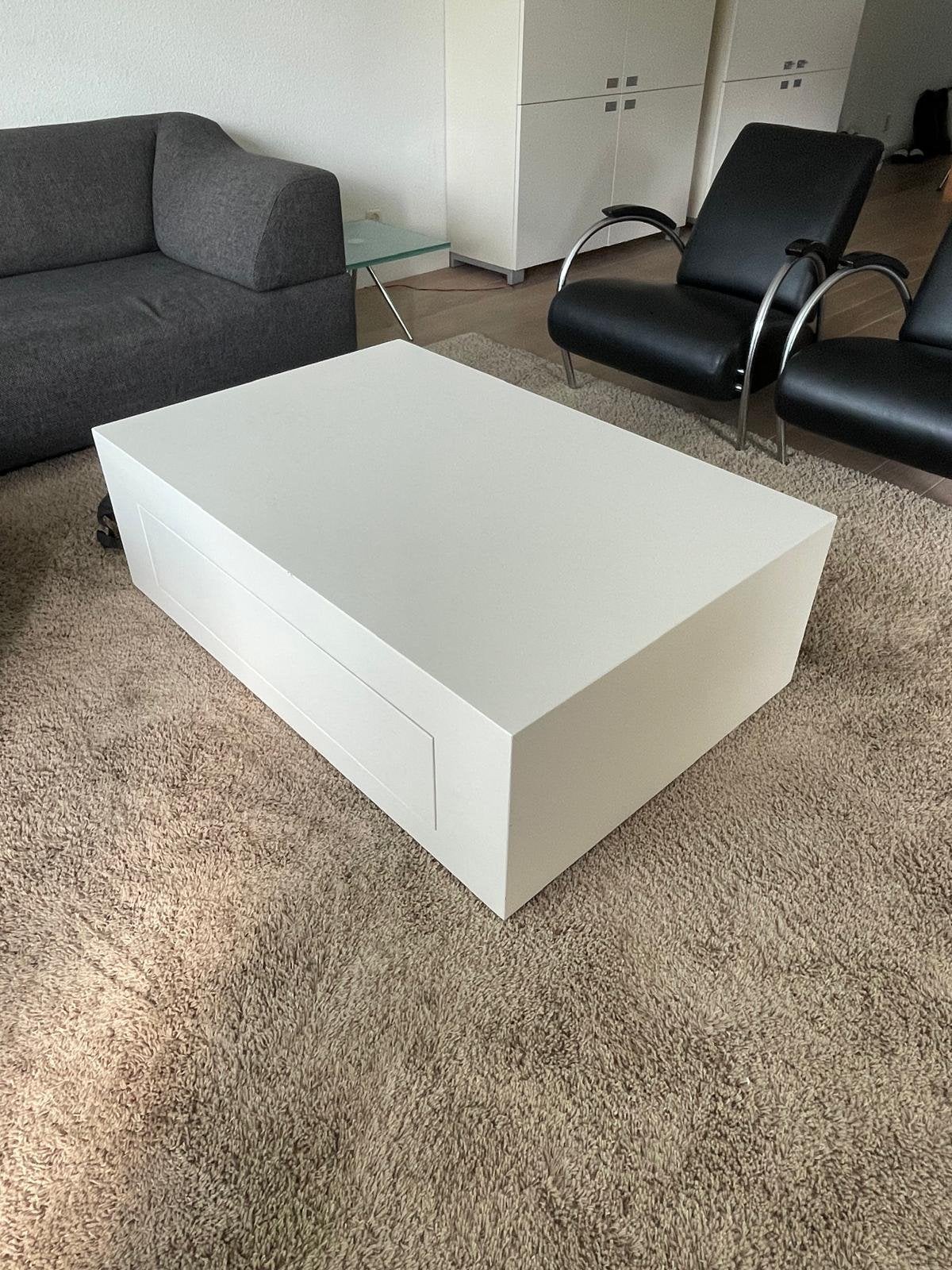 Salontafel Wit met lade, Gebruikt, 100 tot 150 cm, Modern, Overige houtsoorten
