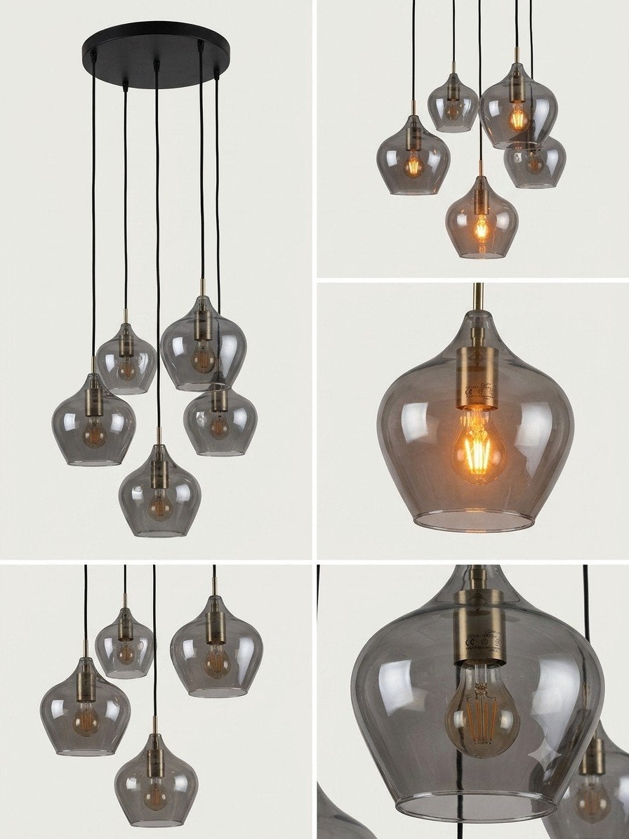 Hanglamp Rakel van Light & Living - 5 lichtpunten, Huis en Inrichting, Ophalen, Modern, Industrieel, E27 (groot), Zo goed als nieuw