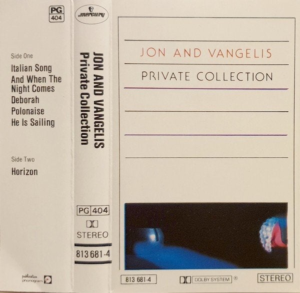 Jon And Vangelis ‎– Private Collection Cassette Nieuw., 1 bandje, Ophalen of Verzenden, Origineel, Pop