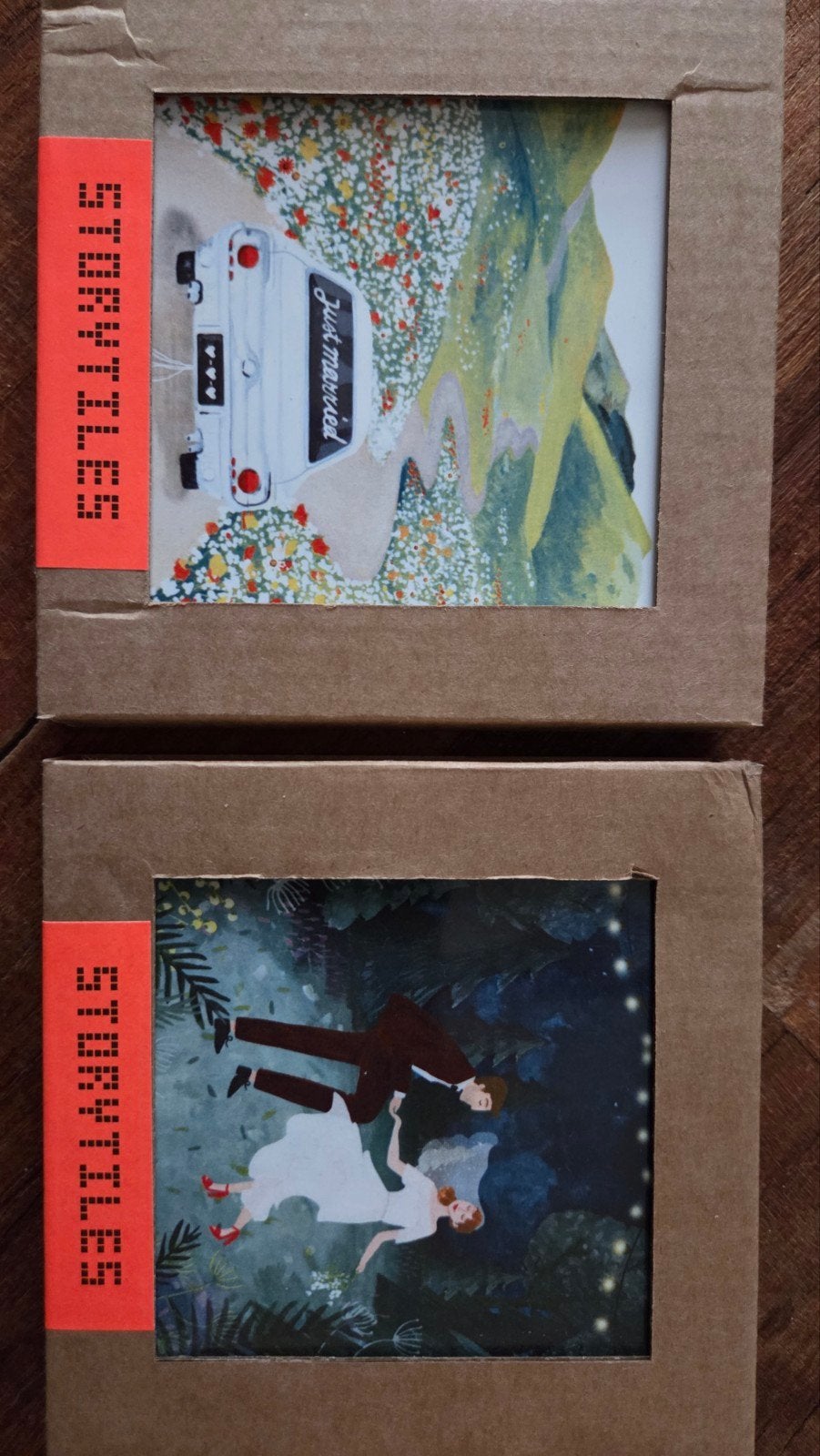 Storytiles: 'Just Married' en 'First Dance' tegeltjes, Minder dan 50 cm, Overige typen, Nieuw, Ophalen of Verzenden