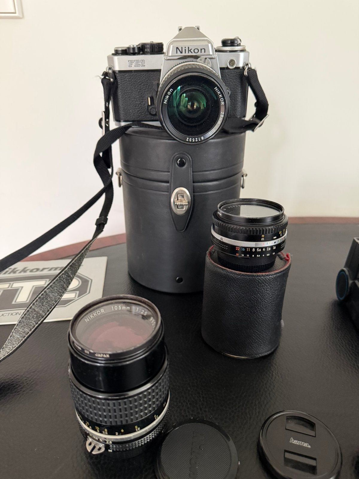 NIKON Nikkormat FT2 met 3 Nikon lenzen, Ophalen, Gebruikt, Spiegelreflex, Nikon