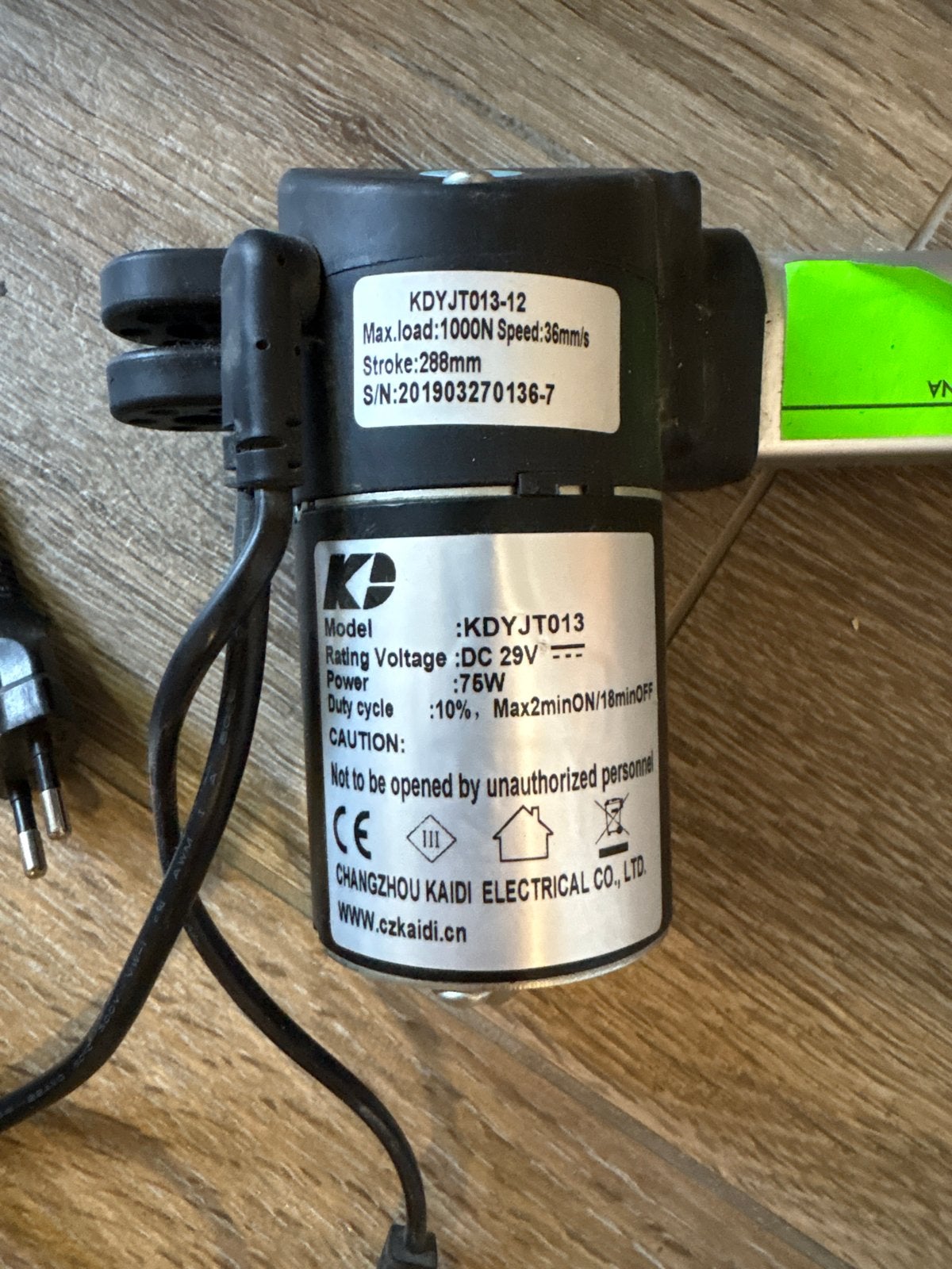 Kaidi KDYJT013-12 Lineaire Actuator 29V 75W, Ophalen of Verzenden, Gebruikt