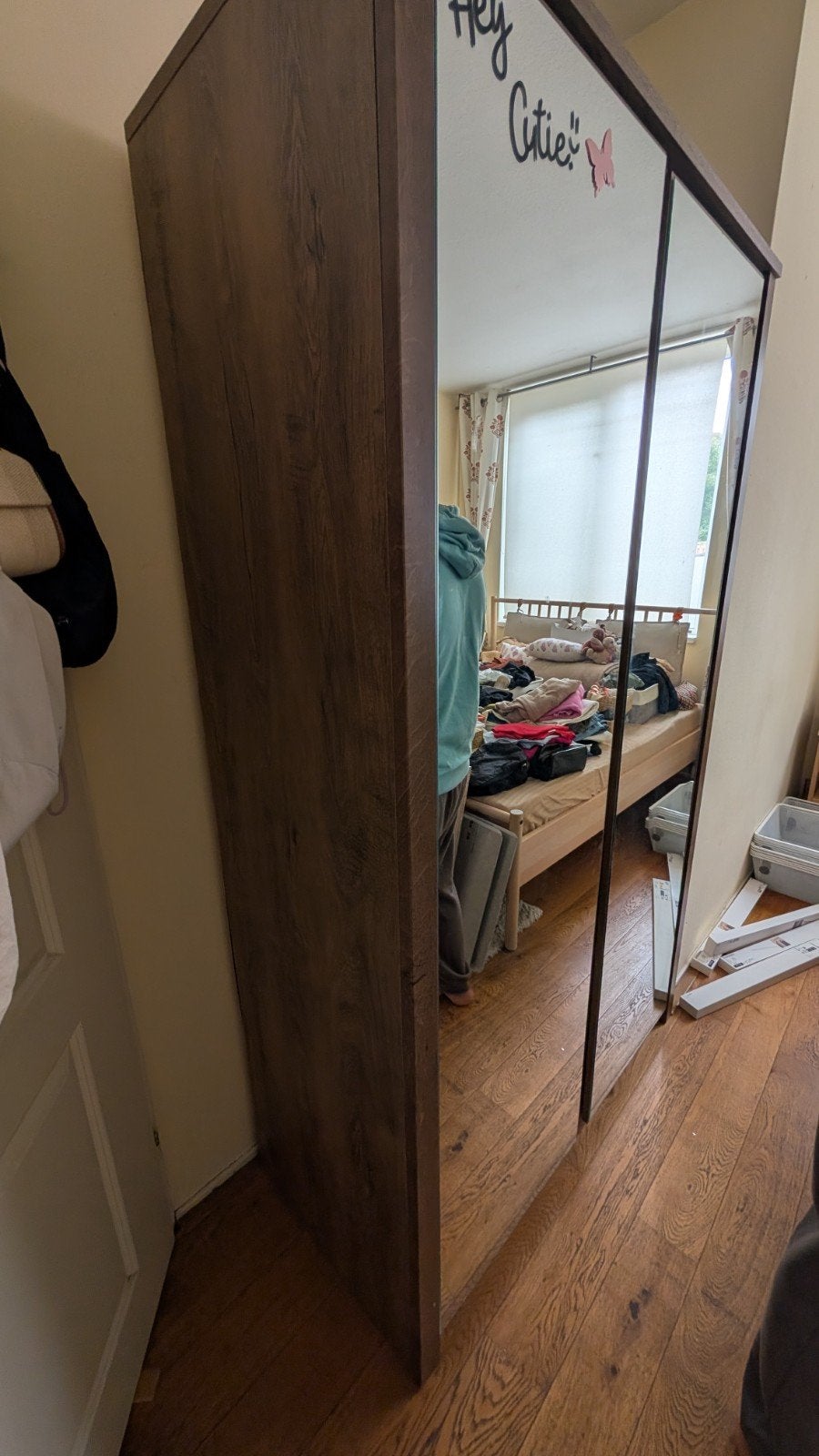 Wardrobe Kledingkast met spiegeldeur, 114x52x196 cm, Huis en Inrichting, Met deur(en), Gebruikt, 100 tot 150 cm, Ophalen of Verzenden