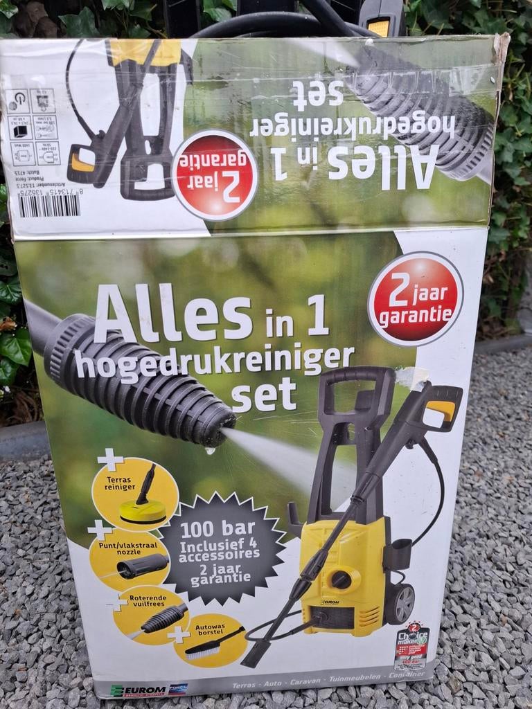 Eurocom Hogedrukreiniger - Compleet (mist terrasborstel), Ophalen of Verzenden, Gebruikt, Elektrisch, Eurocom