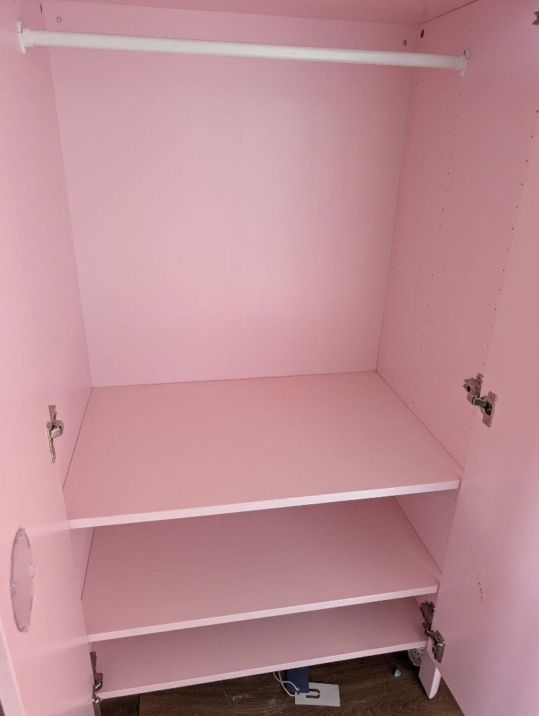 Roze kledingkasten (2) voor kinderkamer(s), Ophalen, Kast, 50 tot 70 cm, 105 cm of meer