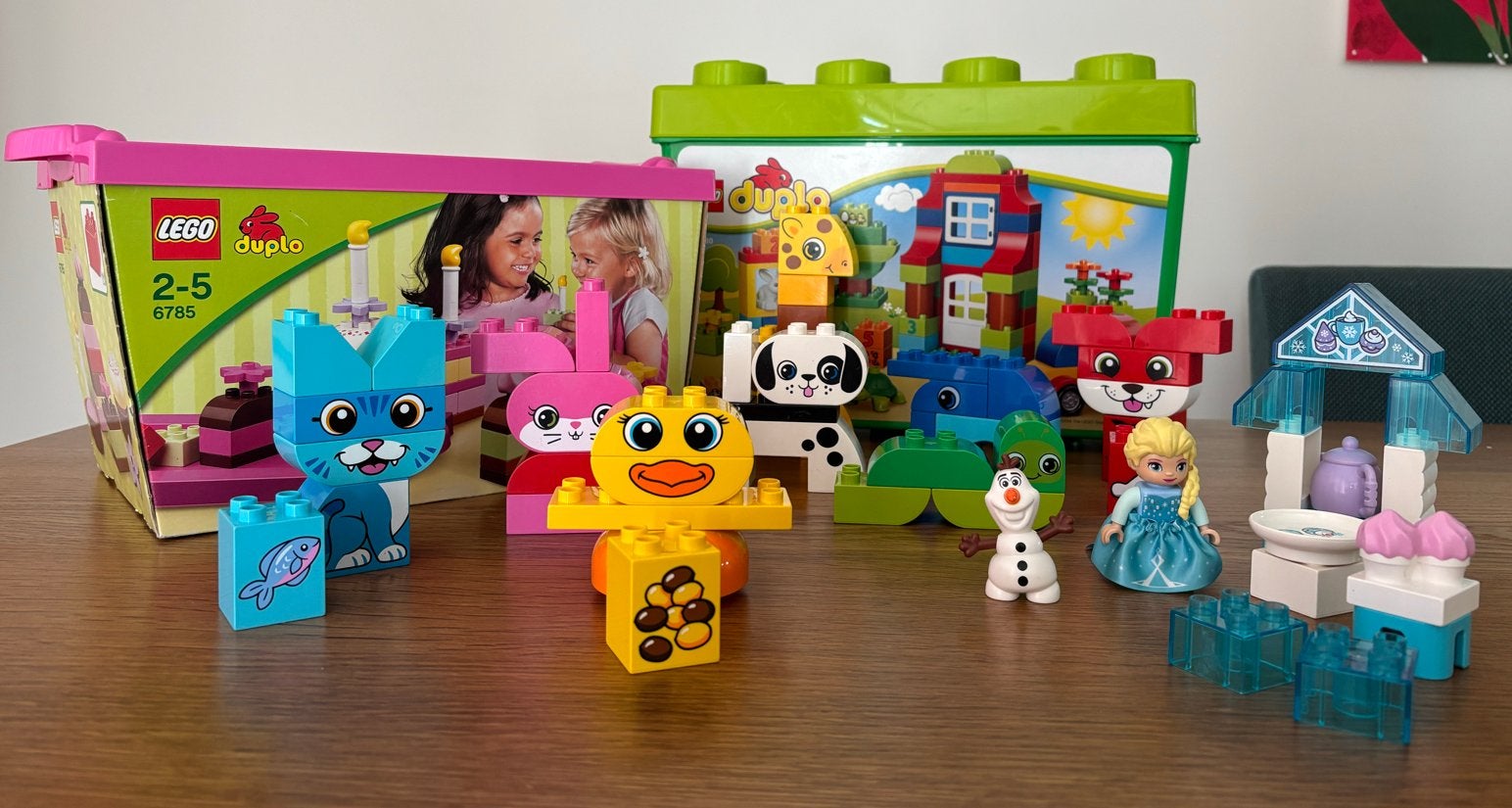 LEGO Duplo set met dieren, Frozen en bouwstenen, Ophalen of Verzenden, Gebruikt, Overige merken