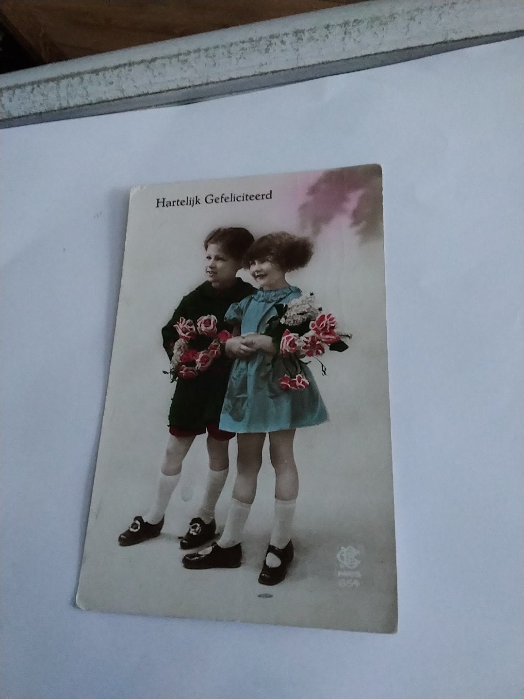 Oude ansichtkaart: Hartelijk Gefeliciteerd, Rotterdam 1924, Ophalen of Verzenden, 1920 tot 1940, Gelopen