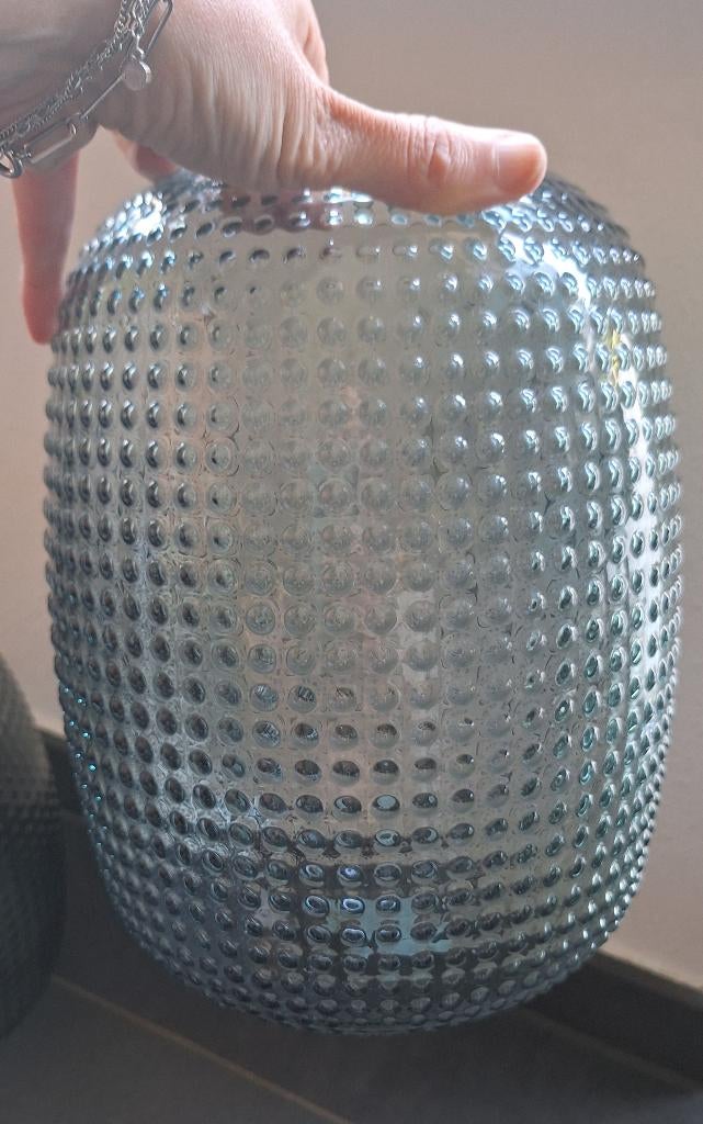 Vaas glas blauw 2 stuks, Ophalen, Blauw, Minder dan 50 cm, Glas