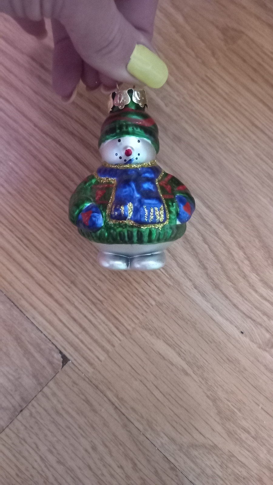 glazen kerstbal sneeuwpop, Ophalen of Verzenden, Zo goed als nieuw