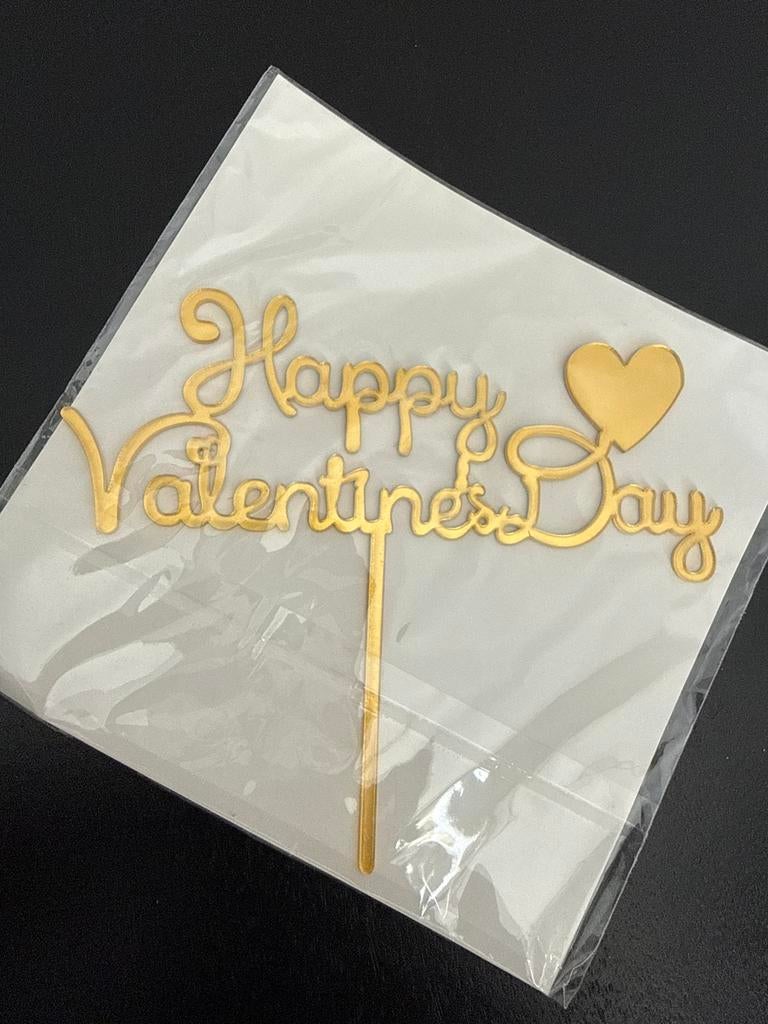 Happy valentines day topper cake taart dessert, Ophalen of Verzenden, Nieuw, Taarten, Bakvorm