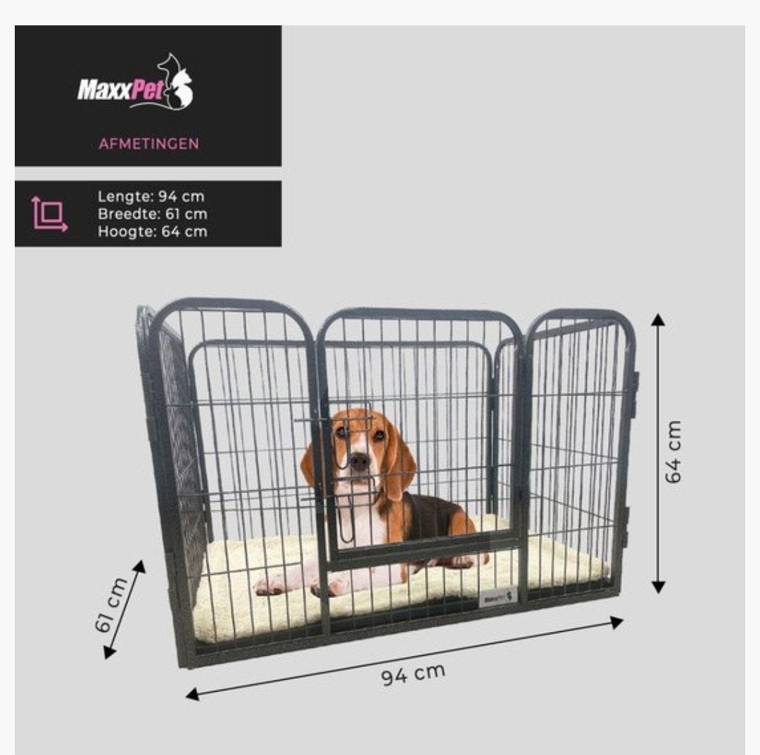 MaxxPet hondenbench / puppyren 93x61x63 cm – zwart, Ophalen, 75 tot 110 cm, Minder dan 65 cm