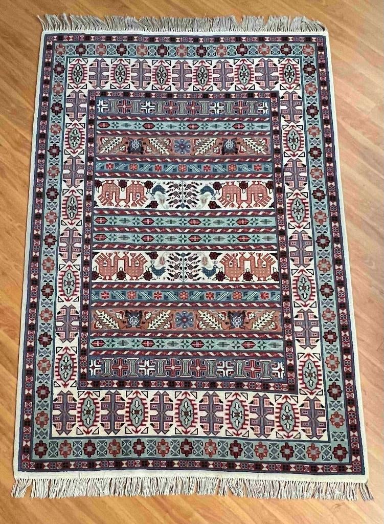 Perzisch tapijt 182/123 cm, Gebruikt, 100 tot 150 cm, Blauw, Etten-Leur