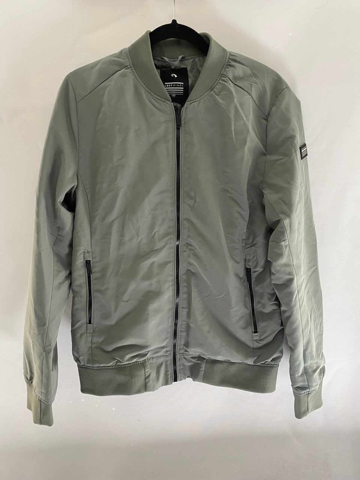 Lost Minds Groene Bomberjack / Tussenjas – Maat M, Kleding | Heren, Jassen | Zomer, Ophalen of Verzenden, Zo goed als nieuw, Maat 48/50 (M)