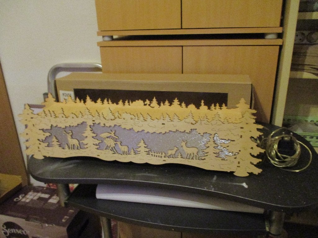 te koop mooie houten kerstdecoratie met verlichting, Ophalen, Nieuw