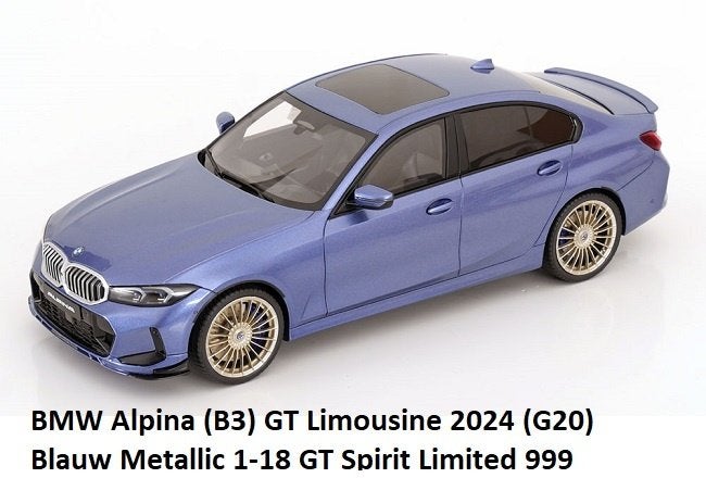 BMW Alpina (B3) GT Limousine 2024 (G20) Blauw Metallic 1-18, Overige merken, Tschuiten@hotmail.com, Auto, Frankrijk