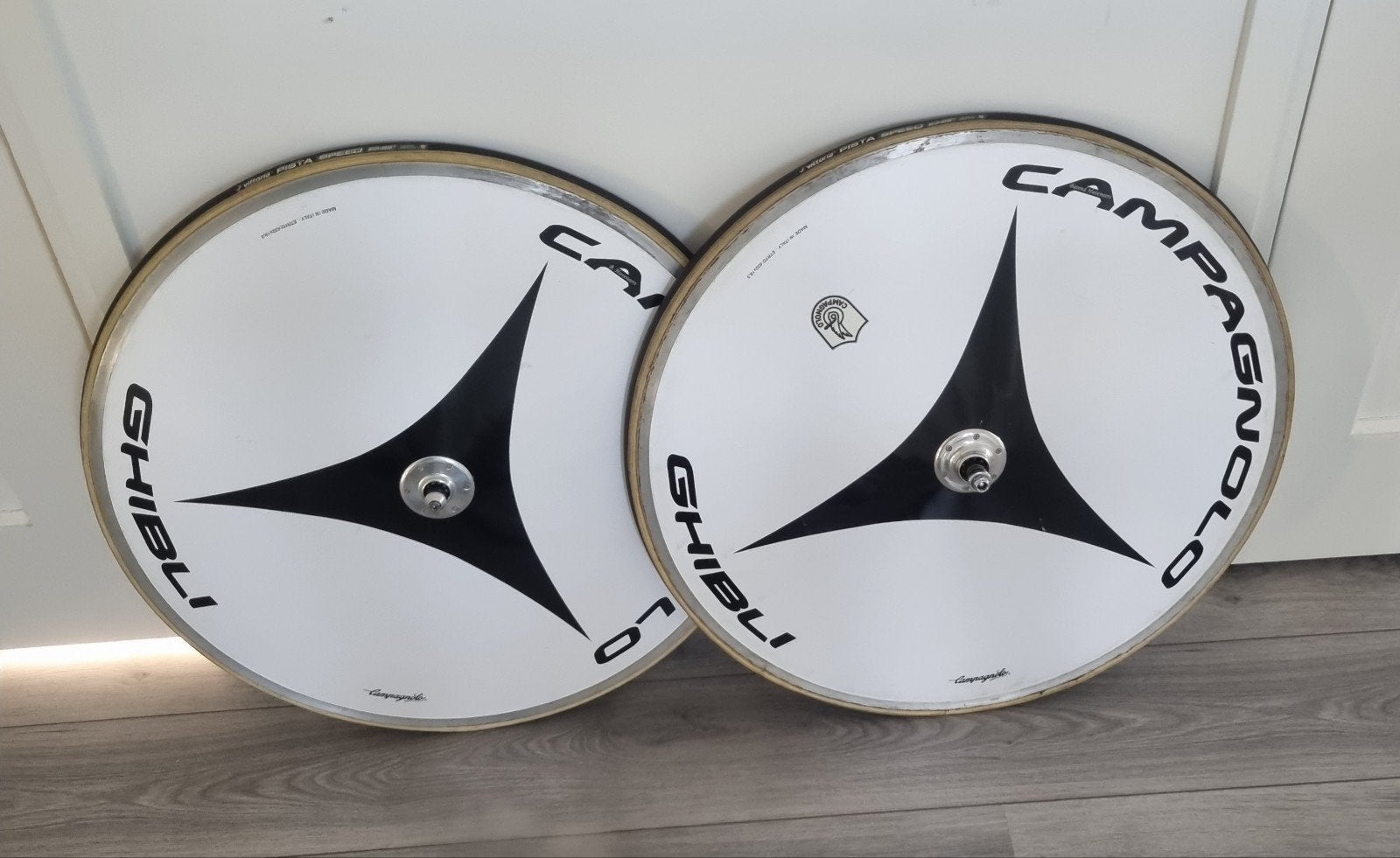 Campagnolo Ghibli Pista Track Dichte Wielen / Disc Wheelset, Fietsen en Brommers, Wiel, Campagnolo, Kunststof, Ophalen of Verzenden