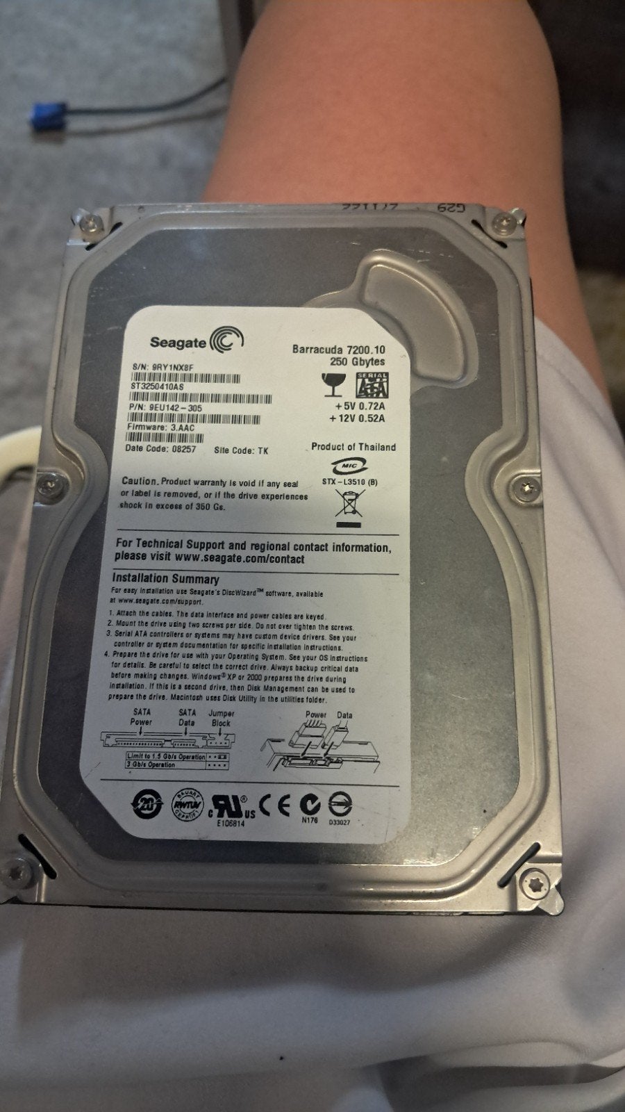 seagate barracuda 7200.10, Computers en Software, Intern, Gebruikt, 3,5 inch, Ophalen of Verzenden