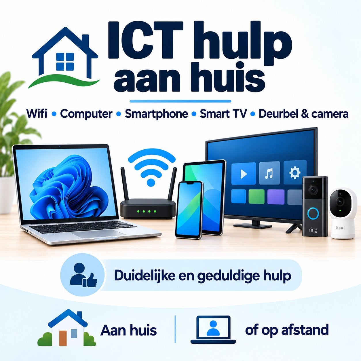 ICT hulp op afstand / aan huis – Wifi, computer, smartphone…, Ophalen of Verzenden, Zo goed als nieuw