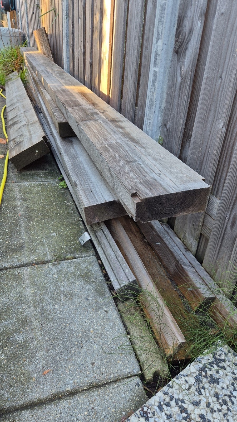 4x Vurenhouten balken, diverse lengtes (ca. 70x210mm), Doe-het-zelf en Verbouw, Ophalen, Gebruikt, Balk, Vuren