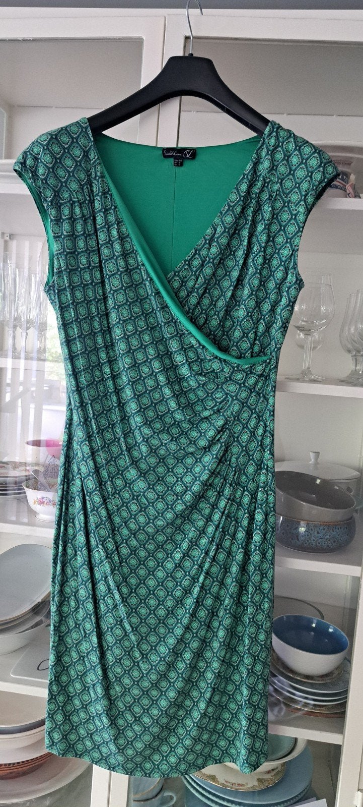 Groene jurk met print, maat L Smashed Lemons mt 42, Kleding | Dames, Jurken, Maat 42/44 (L), Ophalen of Verzenden, Zo goed als nieuw