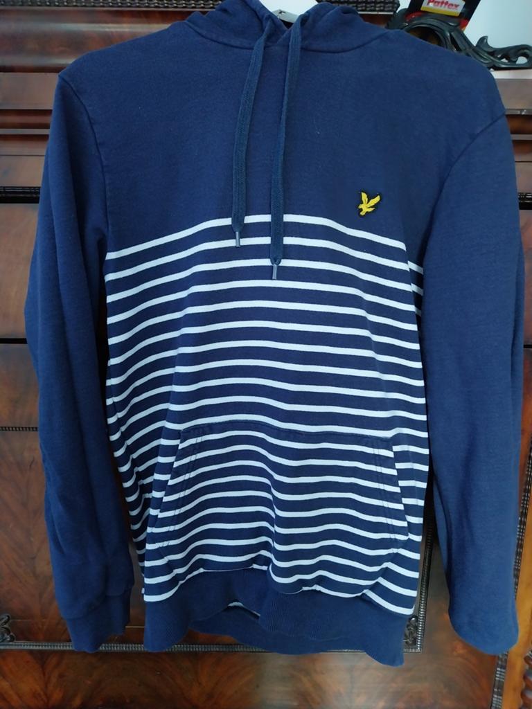 Lyle & Scott Trui - Donkerblauw met strepen, Ophalen of Verzenden, Lyle & Scott, Gedragen, Maat 48/50 (M)