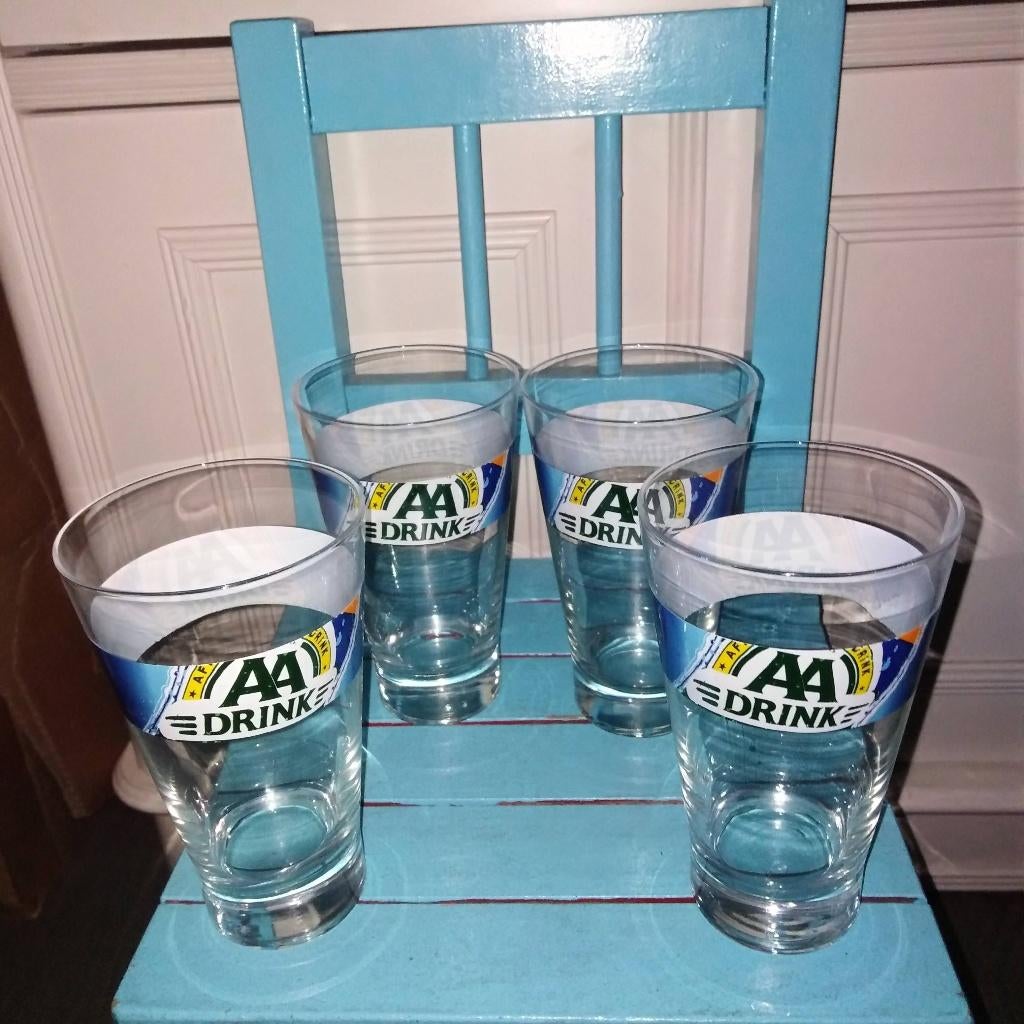 AA drink glazen 4 stuks, Ophalen, Glas of Glazen, Overige stijlen, Glas