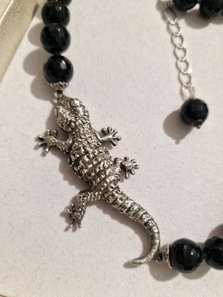 Unieke Grey's Lipari ketting met zilveren hagedis, Met hanger, Ophalen of Verzenden, Zo goed als nieuw, Zilver