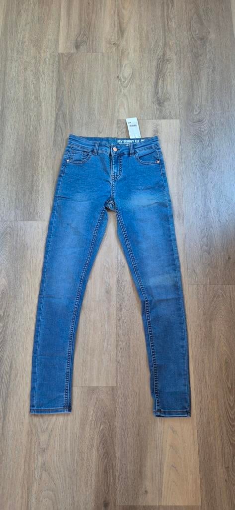 Blauwe my skinny fit jeans, hema, maat 152, nieuw met kaartj, Broek, Meisje, Nieuw, Ophalen of Verzenden