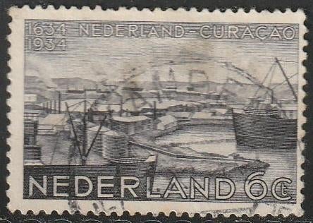 Nederland 1934 267 Curacao 6c, Gest Kampen?, Postzegels en Munten, Ophalen of Verzenden, Na 1940, Gestempeld