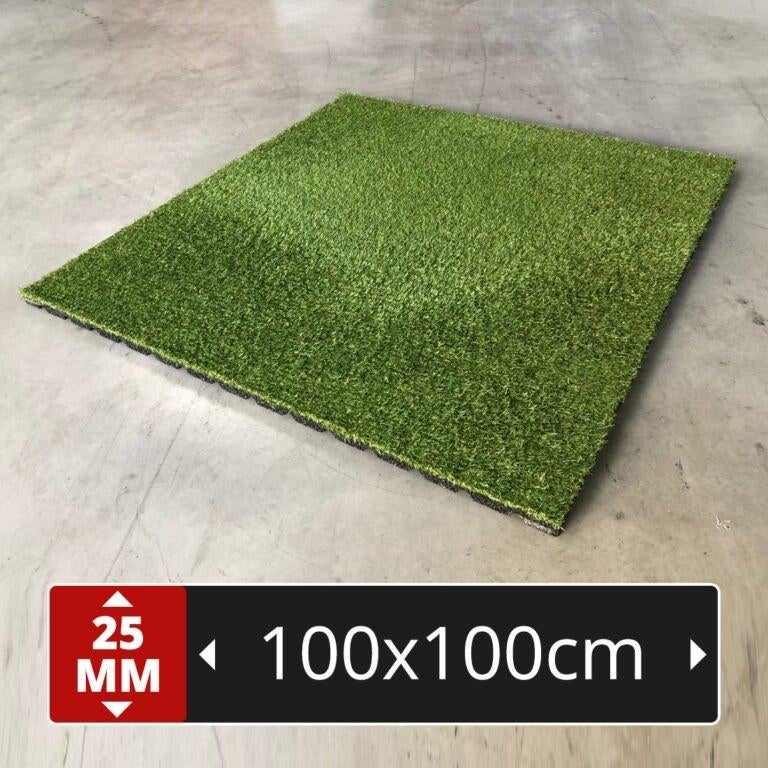 Rubbertegels met kunstgras toplaag 100x100x2.5 nieuw, Ophalen of Verzenden, Nieuw, Minder dan 10 m², Kunstgras