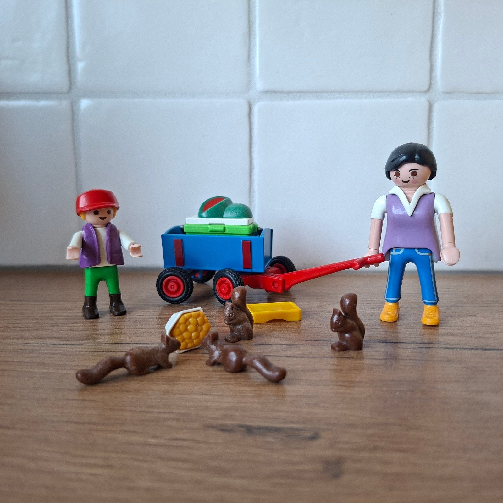 Playmobil 4467 Bezoekers met bolderwagen, Kinderen en Baby's, Ophalen of Verzenden, Gebruikt, Complete set, Overige typen