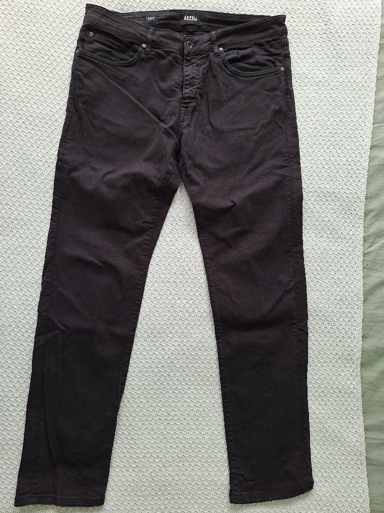 zwarte jeans mt.xl refill lucas fitt zgan, W36 - W38 (confectie 52/54), Zwart, Refill, Ophalen of Verzenden