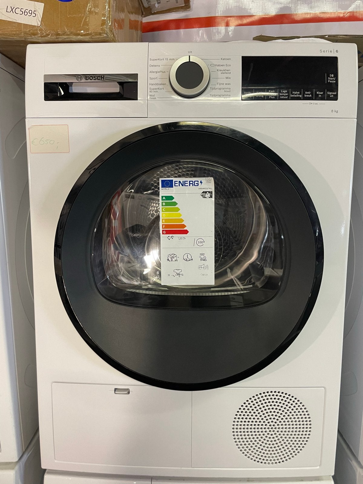 Bosch Serie 6 Warmtepompdroger 8kg - Energiezuinig, Witgoed en Apparatuur, 8 tot 10 kg, Ophalen of Verzenden, Zo goed als nieuw