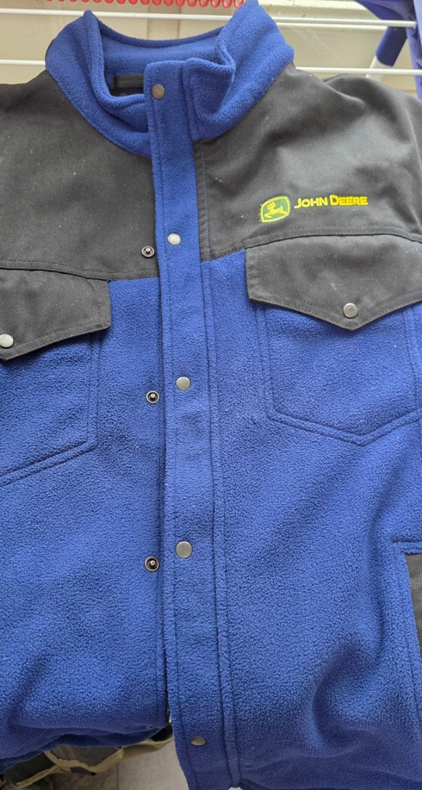 John Deere Fleece Jas - Maat L, John Deere, Maat 52/54 (L), Blauw, Ophalen of Verzenden