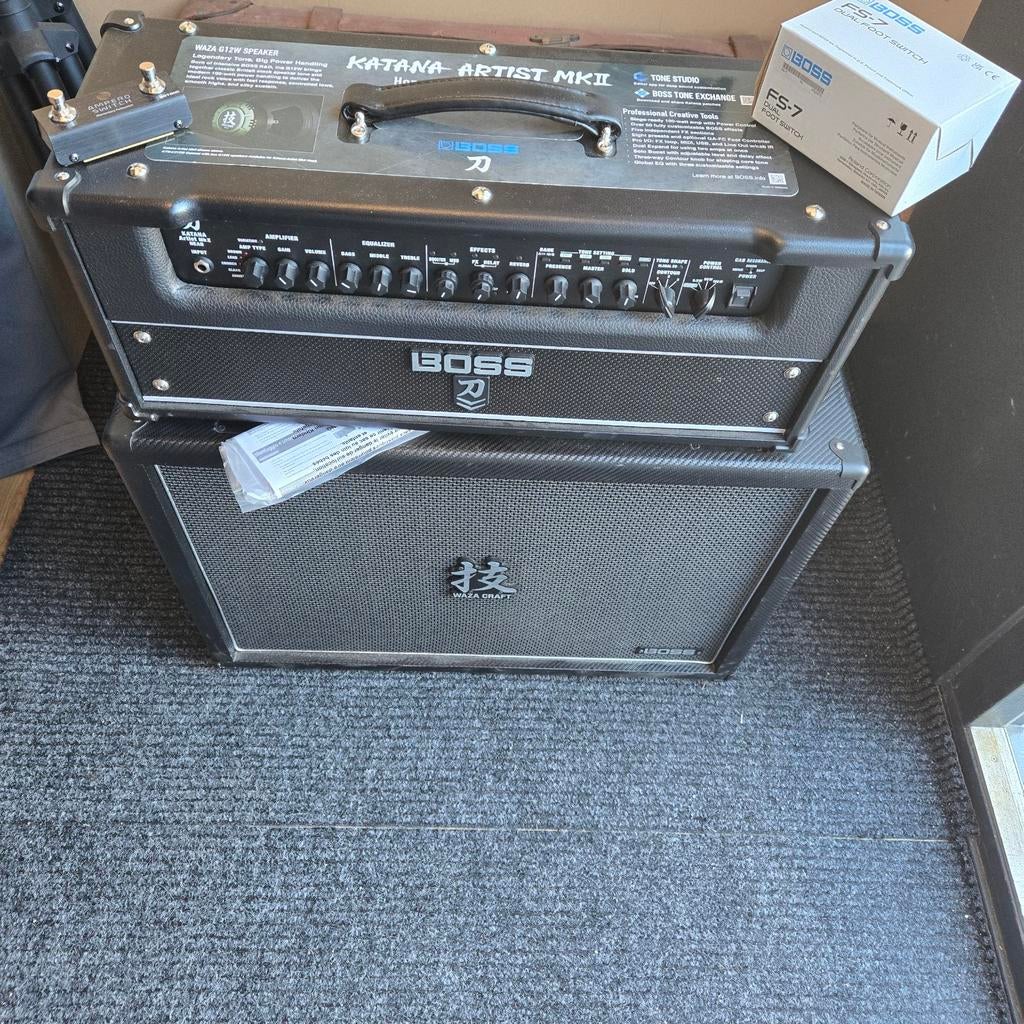 Boss Katana Artist MKII met Waza Craft 212 cab, Ophalen, Zo goed als nieuw, Gitaar, 100 watt of meer