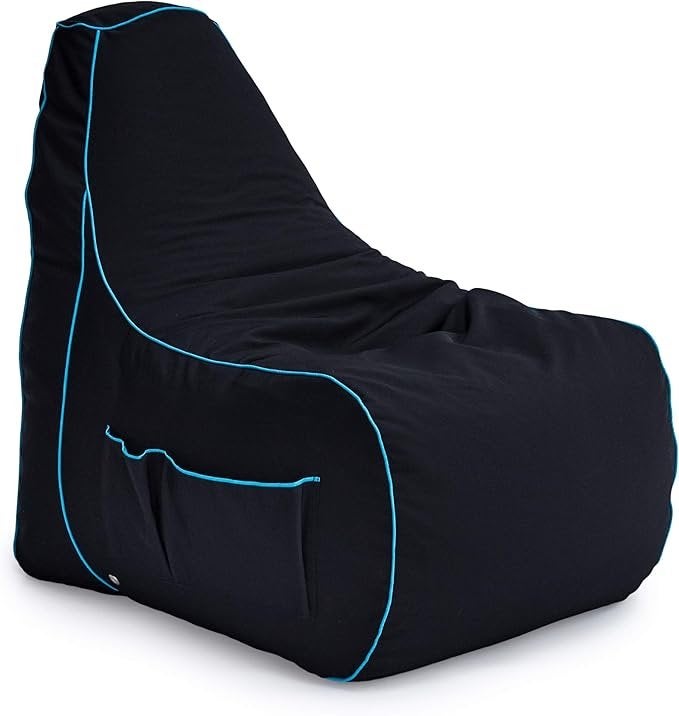Game Over Zitzak Zwart/Blauw met Extra Vulling, Ophalen, Nieuw, Zwart, Zitzak