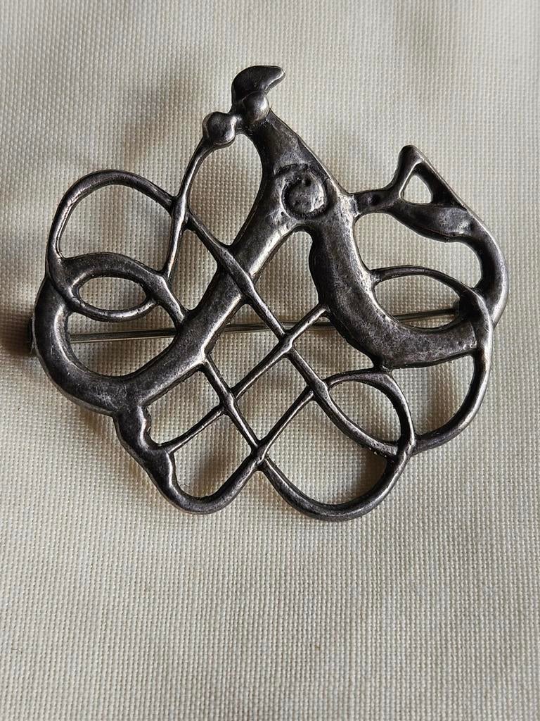 David-Andersen Saga Broche, Zilveren Viking Replica, 4 tot 7 cm, Gebruikt, Ophalen of Verzenden, Zilver