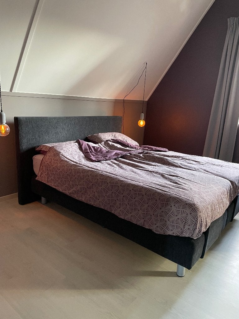 Bed boxspring 160x200cm, Ophalen, Gebruikt, Tweepersoons, 200 cm