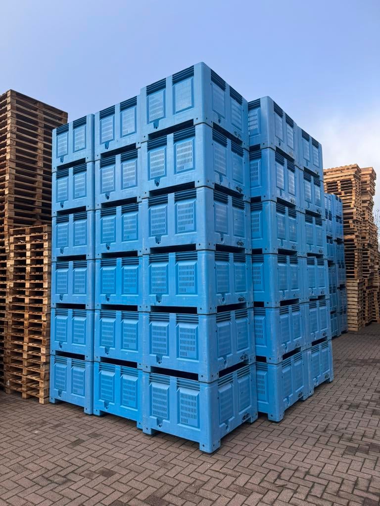 Fruitkisten kunststof kisten bakken 100x120 geperforeerd, Ophalen, Zo goed als nieuw, Kunststof