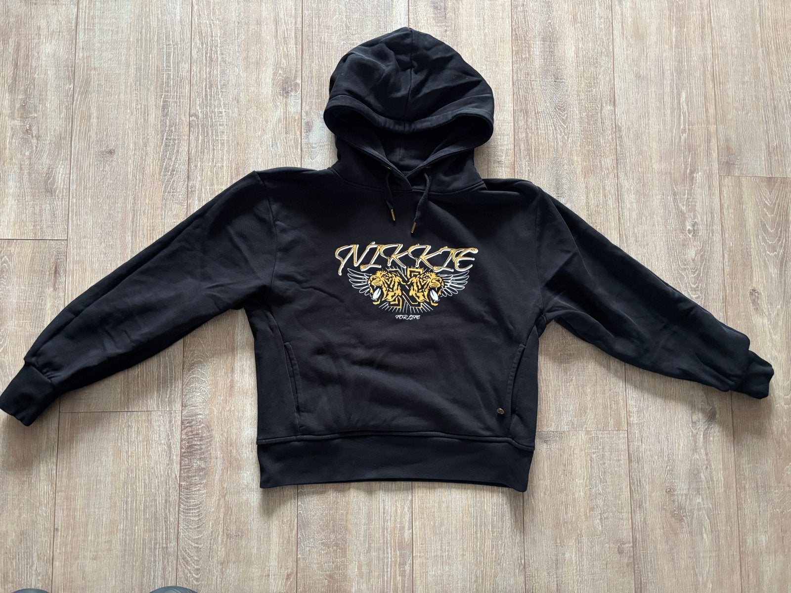 Nikkie hoodie met tijgerprint maat 36, Ophalen of Verzenden, Gedragen, Maat 38/40 (M), Zwart