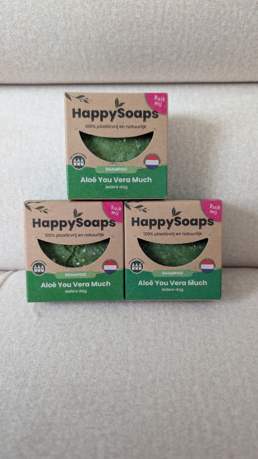 Happy Soaps Aloë You Vera Much Shampoo Bar - 3 stuks, Ophalen of Verzenden, Nieuw, Shampoo of Conditioner