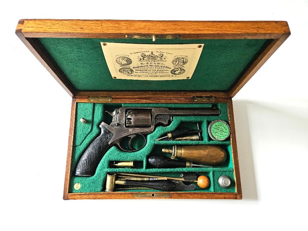 Percussie revolver Adams in doos - Zie www tertiofluctus nl, Ophalen of Verzenden, Landmacht, Nederland