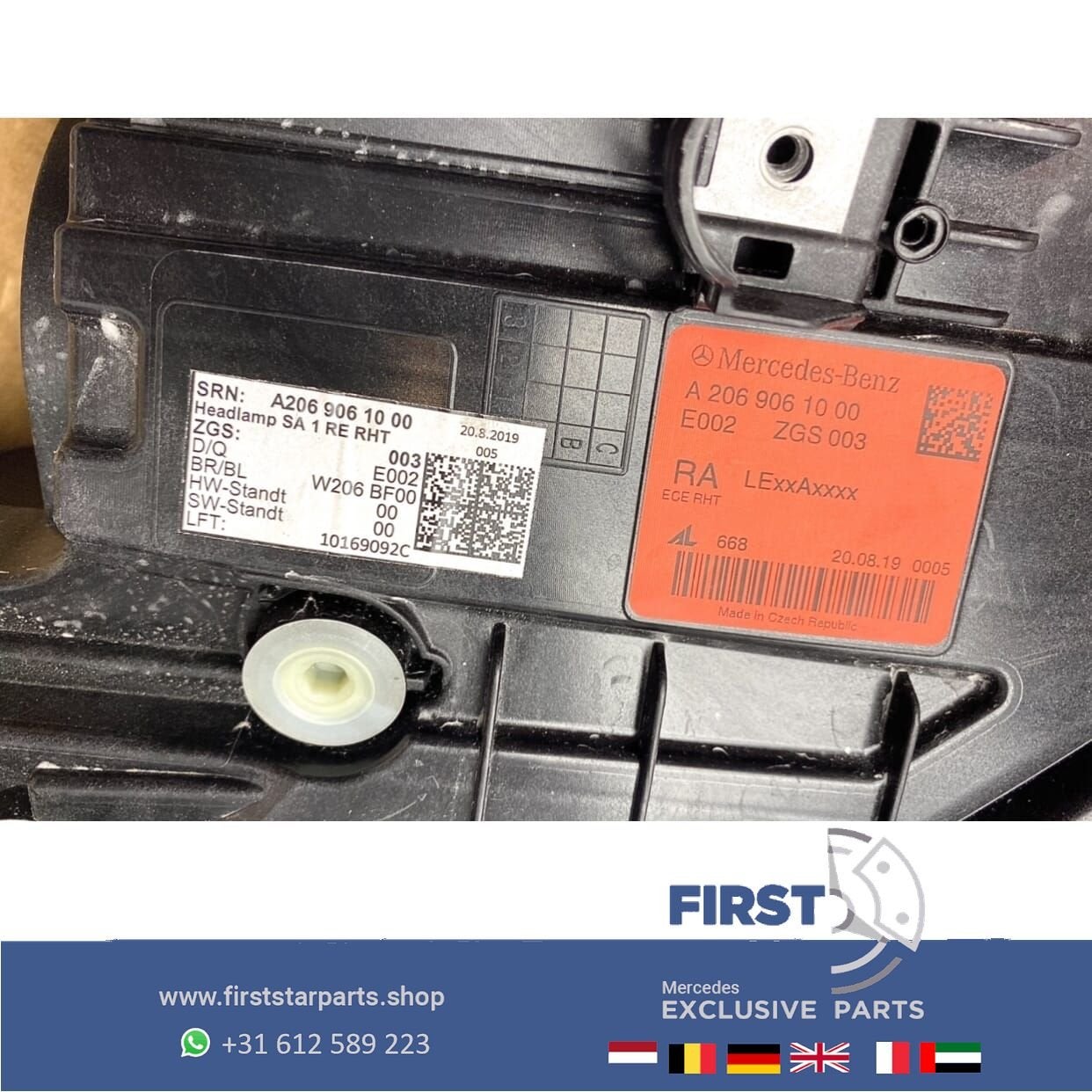 W206 C206 A206 S206 C klasse LED KOPLAMP RECHTS COMPLEET MET, Auto-onderdelen, Verlichting, Gebruikt, -, Ophalen of Verzenden